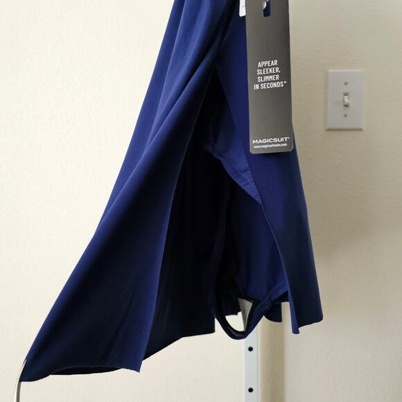 MAGICSUIT Navy Blue Parker Underwire Tummy Control Convertible Swim Dress Sz 12 - Picture 8 of 16